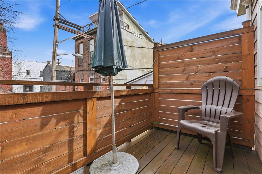 187 42nd Street Pittsburgh, PA 15201 - Photo 14 of 26 a balcony with wooden floor