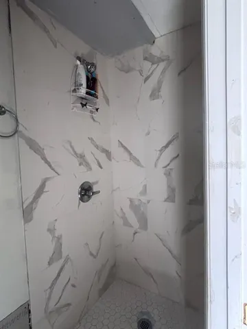 a bathroom with a shower