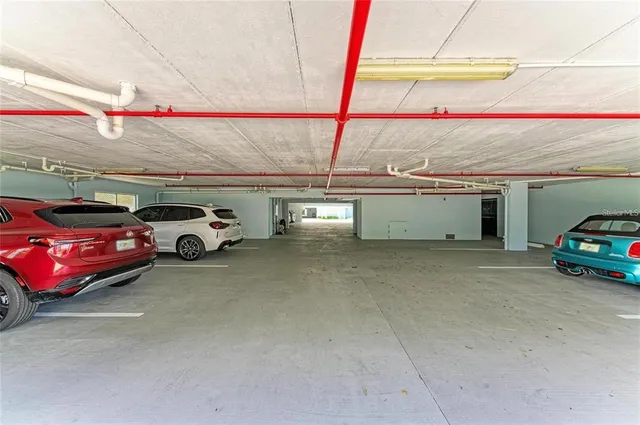 a view of a parking area