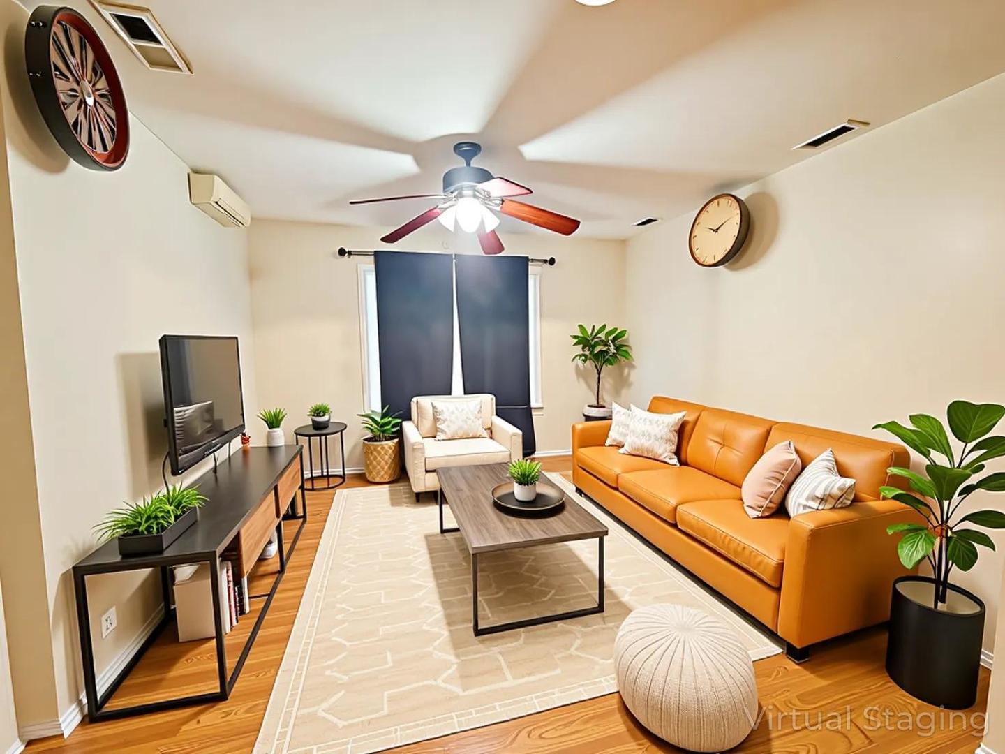5542 South Nottingham Avenue Chicago, IL 60638 - Photo 5 of 39 a living room with furniture and a flat screen tv