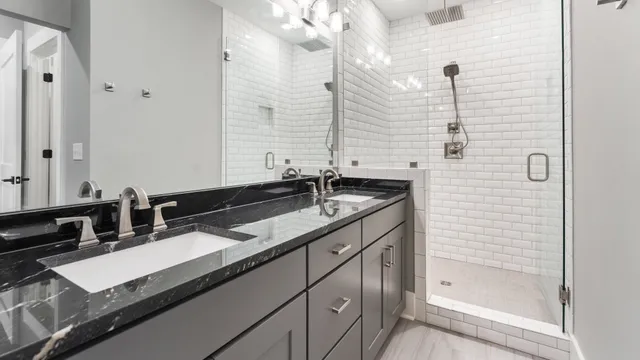 a bathroom with a shower