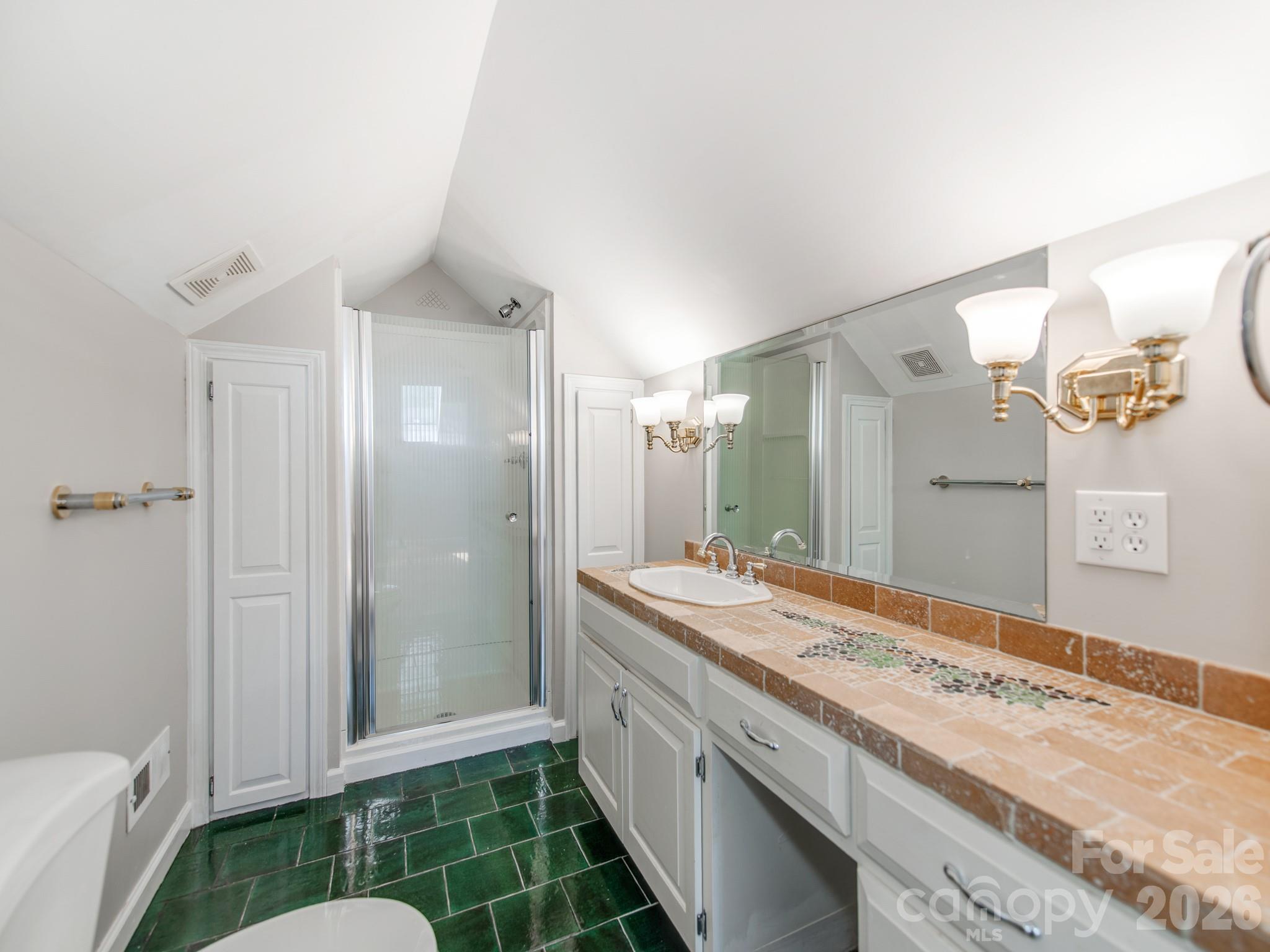 113 Falls Street Morganton, NC 28655 - Photo 21 of 33 a bath room with a sink and a mirror