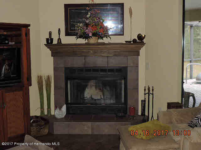 1156 Arlanie Road Brooksville, FL 34604 - Photo 14 of 27 a living room with furniture and a fireplace