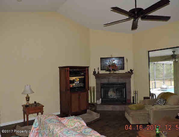 1156 Arlanie Road Brooksville, FL 34604 - Photo 26 of 27 a living room with furniture and a fireplace