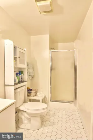 a bathroom with a toilet a sink and a shower