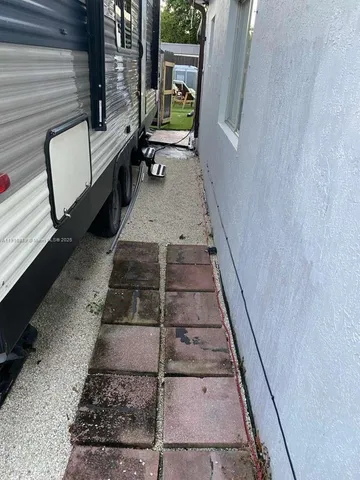 a view of a wooden fence