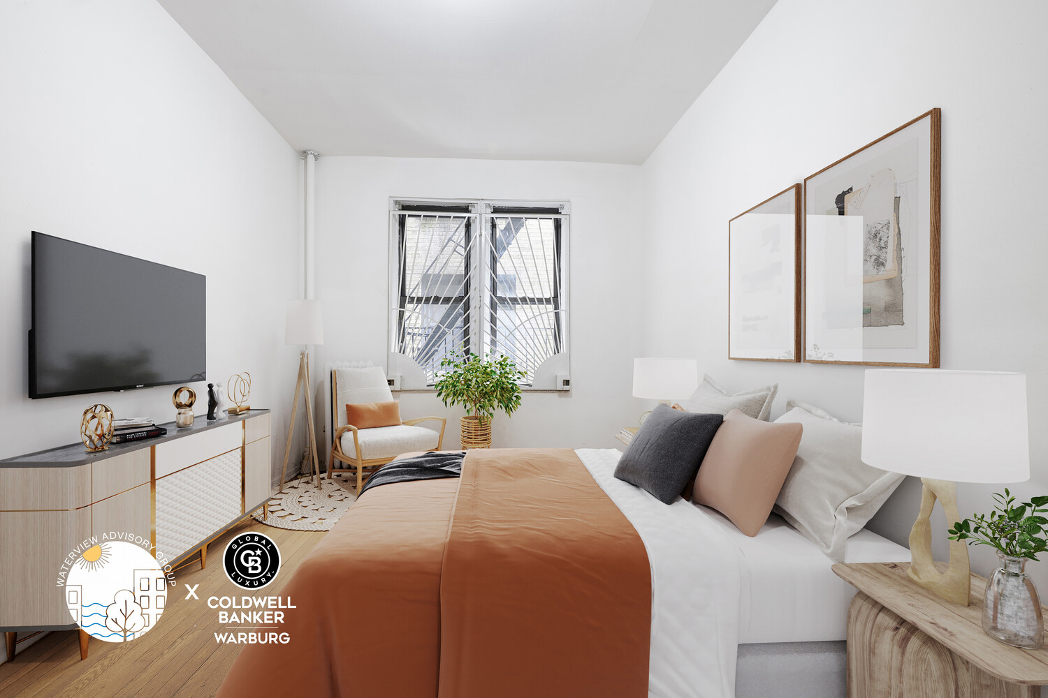 1793 Riverside Drive, Unit 2G Manhattan, NY 10034 - Photo 4 of 12 a bedroom with bed and a flat screen tv