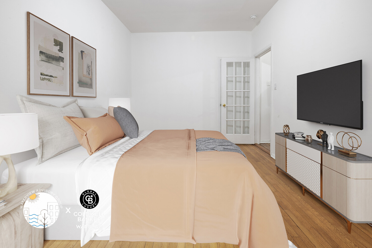 1793 Riverside Drive, Unit 2G Manhattan, NY 10034 - Photo 6 of 12 a bedroom with a bed and a flat screen tv