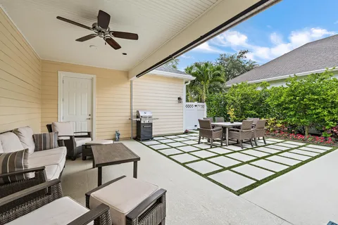 a view of a outdoor space with a patio