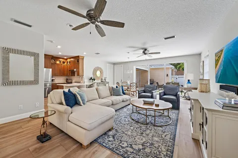 a living room with furniture