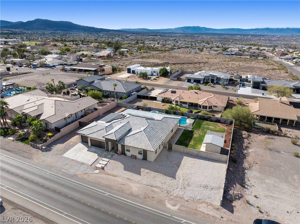432 North Racetrack Road Henderson, NV 89015 - Photo 40 of 45 Aerial view of residential area featuring a mountainous background