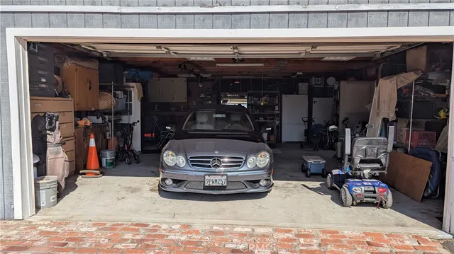 an outdoor space with furniture