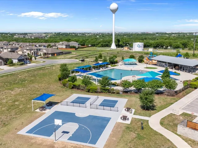 a view of a city from a patio