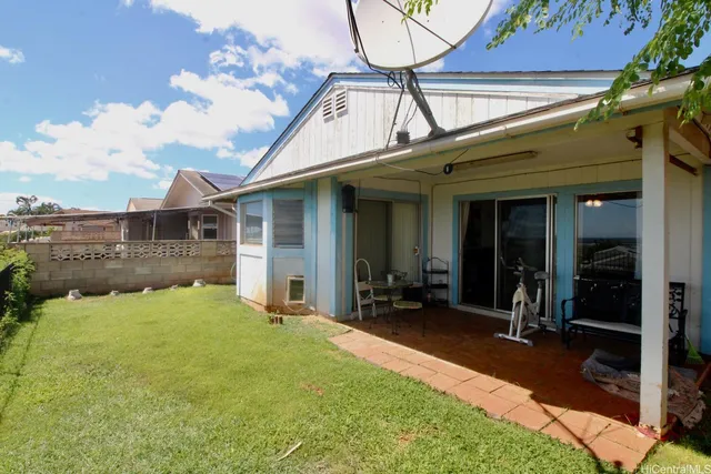 a view of backyard of house