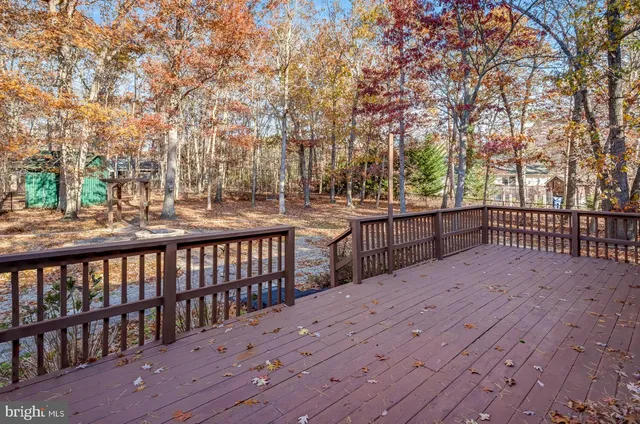 a view of a wooden deck