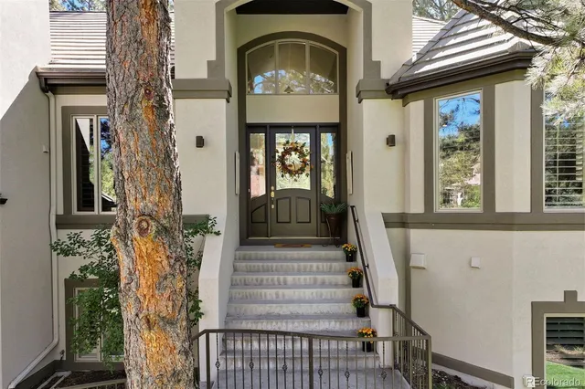a front view of a house with a window