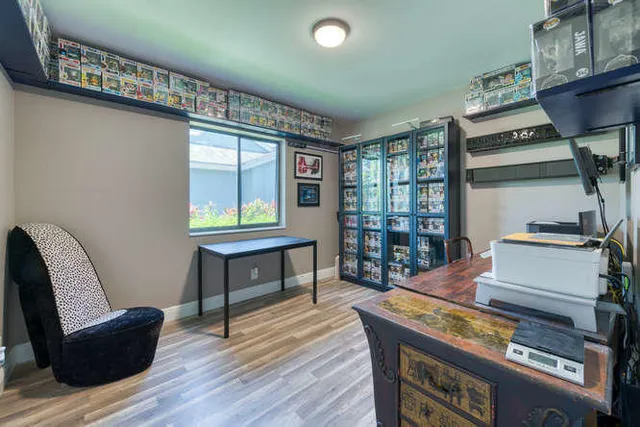 a bathroom with a tub and shower