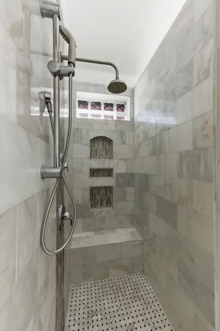 a bathroom with a shower