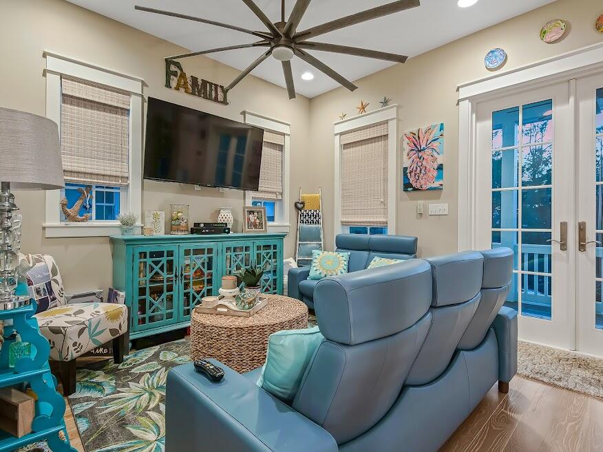 277 Matt's Way Santa Rosa Beach, FL 32459 - Photo 30 of 37 a living room with furniture and a flat screen tv