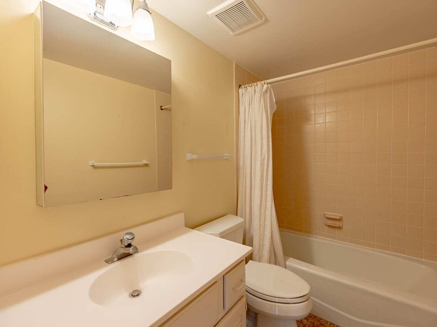5818 Wolf Road, Unit 1A Western Springs, IL 60558 - Photo 9 of 14 a bathroom with a sink mirror toilet and shower