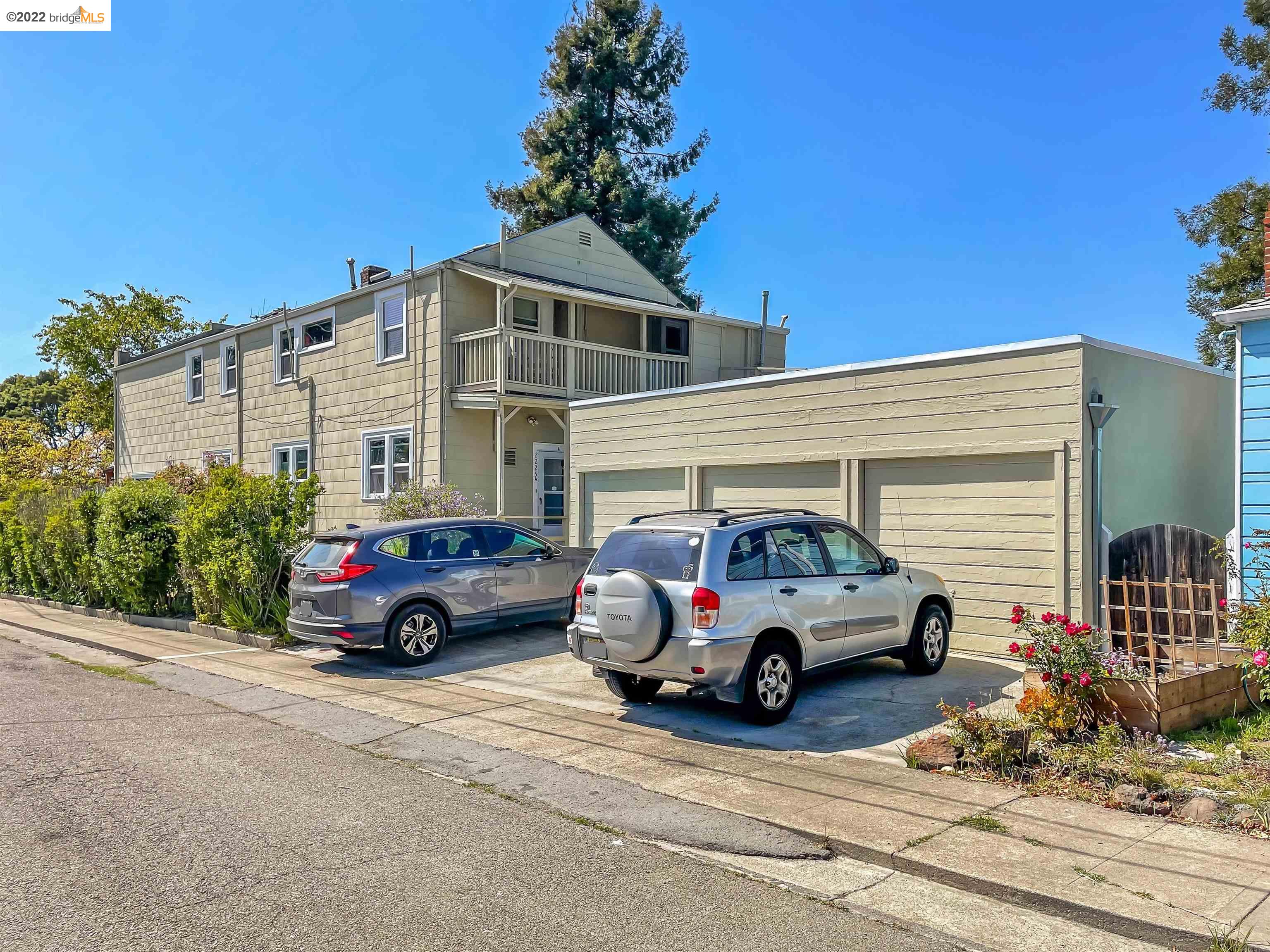 a car parked in front of a house
