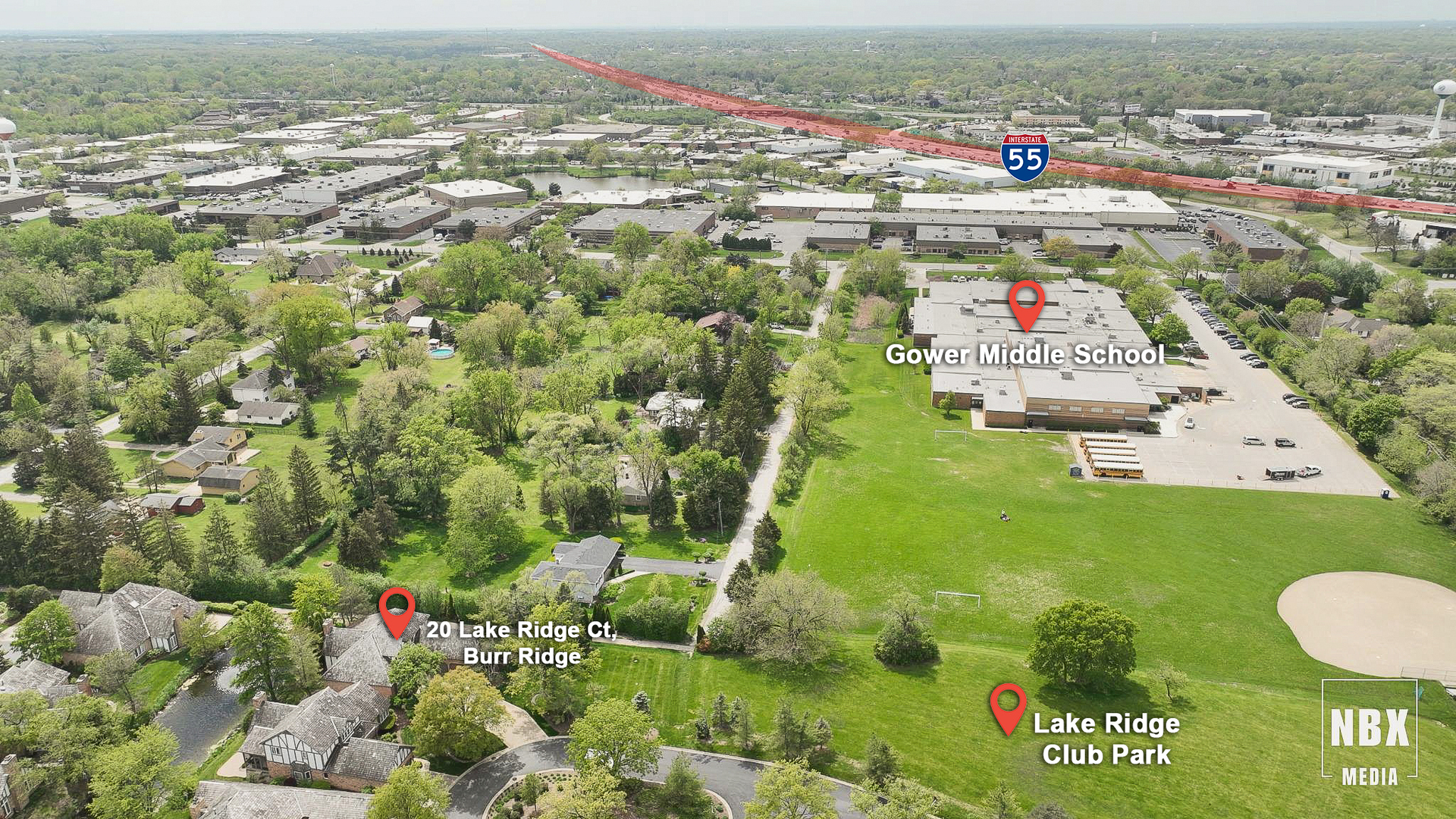 20 Lake Ridge Club Court Burr Ridge, IL 60527 - Photo 39 of 43 an aerial view of residential houses with outdoor space and trees