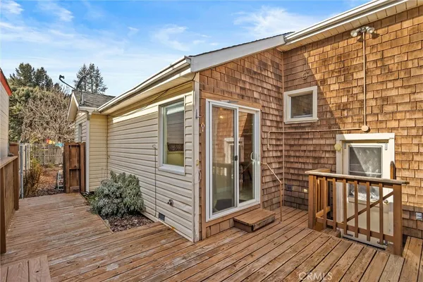 a view of a house with a balcony