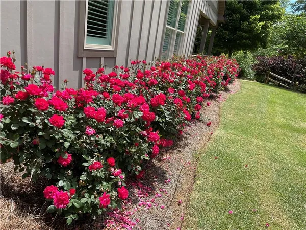an aerial view of a house