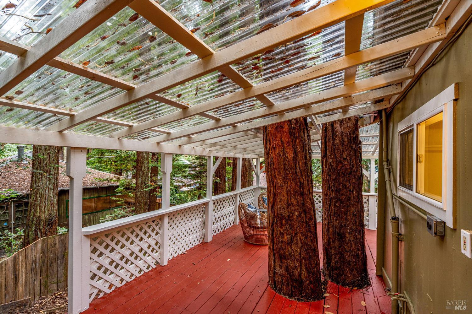 15300 Canyon 3 Road Guerneville, CA 95446 - Photo 30 of 37 a view of balcony with wooden floor and outdoor space