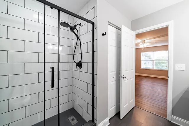 a bathroom with a shower