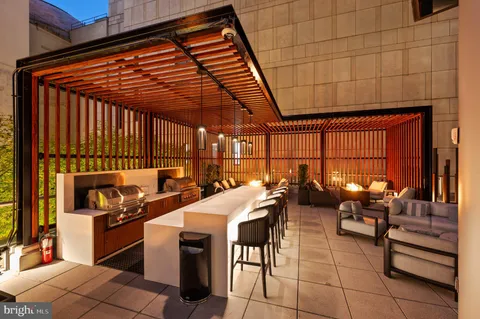 a view of a balcony with couch