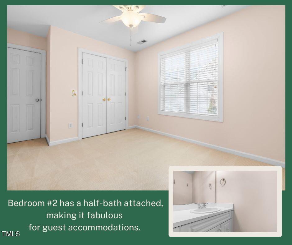 6328 Nowell Pointe Drive Raleigh, NC 27607 - Photo 36 of 56 Bedroom 2 with NOTE