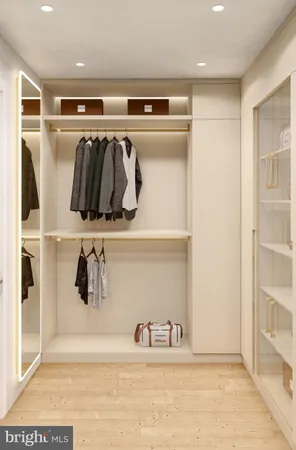 a close view of walk in closet
