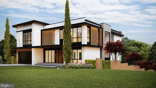 a view of a house with pool and sitting area