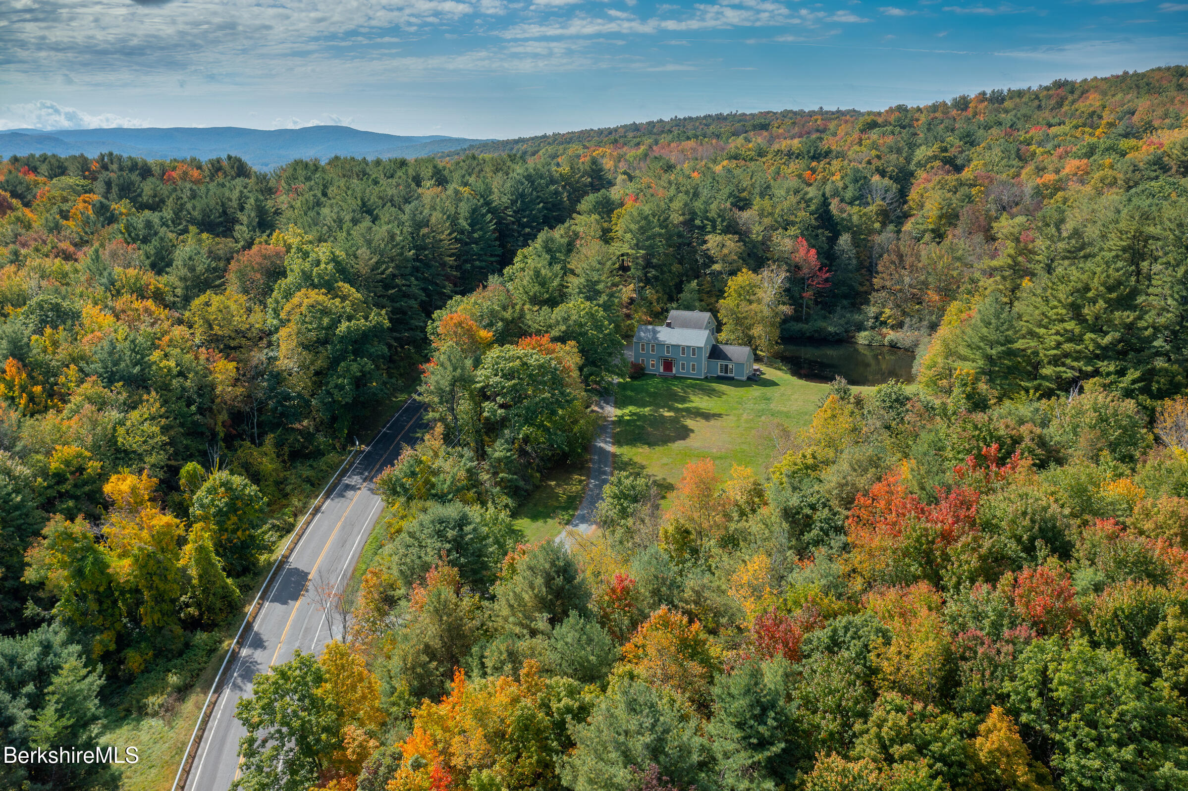2205 County Rte 5 Canaan, NY 12029 - Photo 42 of 45 an aerial view of residential houses with outdoor space and trees