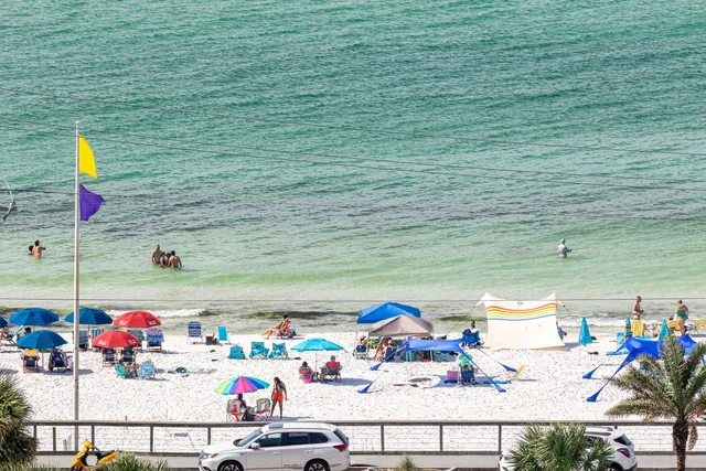 a view of city and ocean