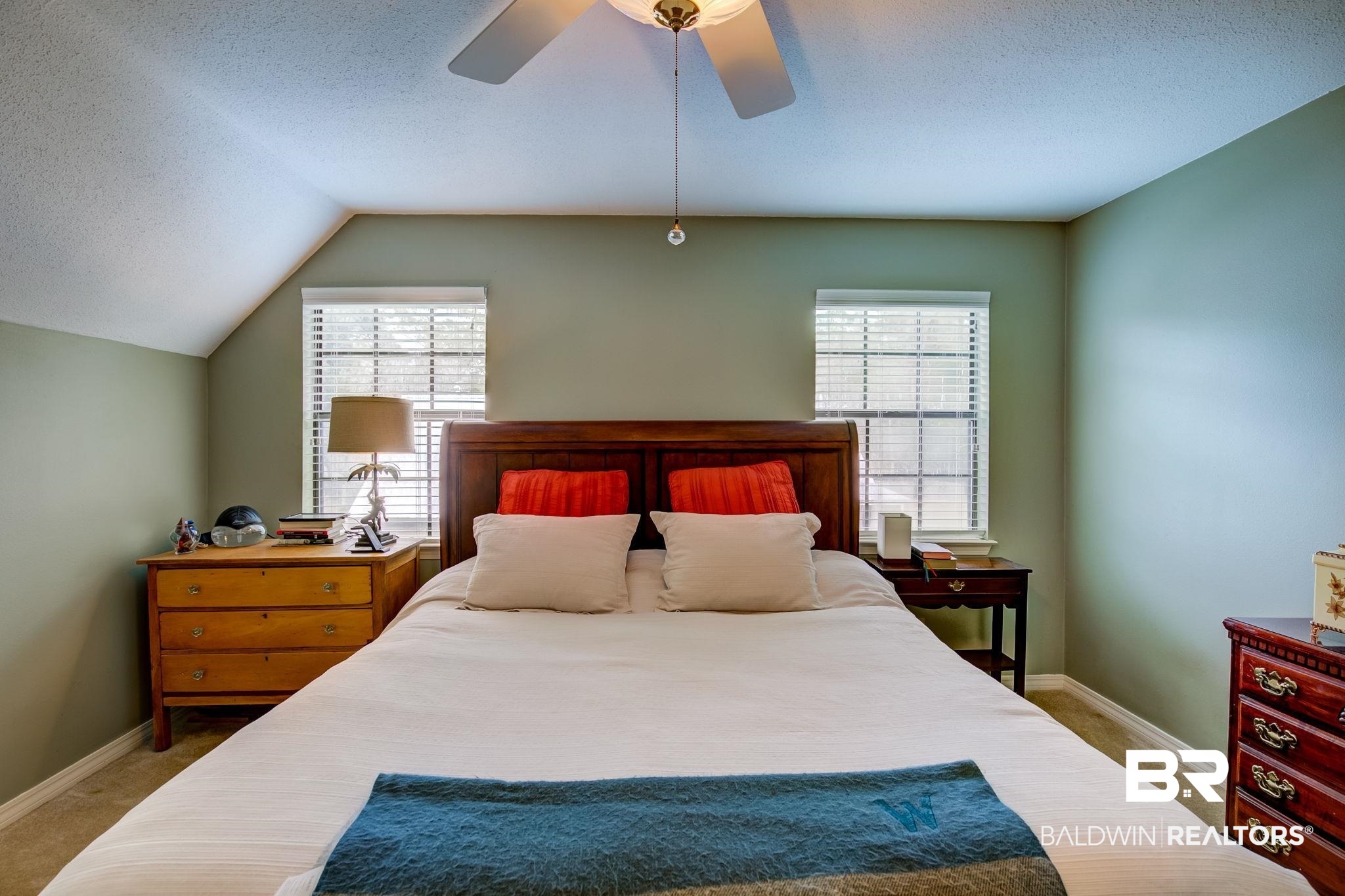 8 Soldiers Route Spanish Fort, AL 36527 - Photo 21 of 42 Bedroom with a textured ceiling, carpet flooring, baseboards, and multiple windows