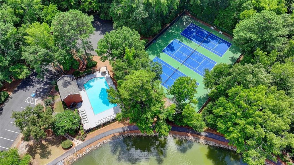 3492 Tulip Tree Lane Duluth, GA 30096 - Photo 26 of 35 an aerial view of residential house with outdoor space and swimming pool