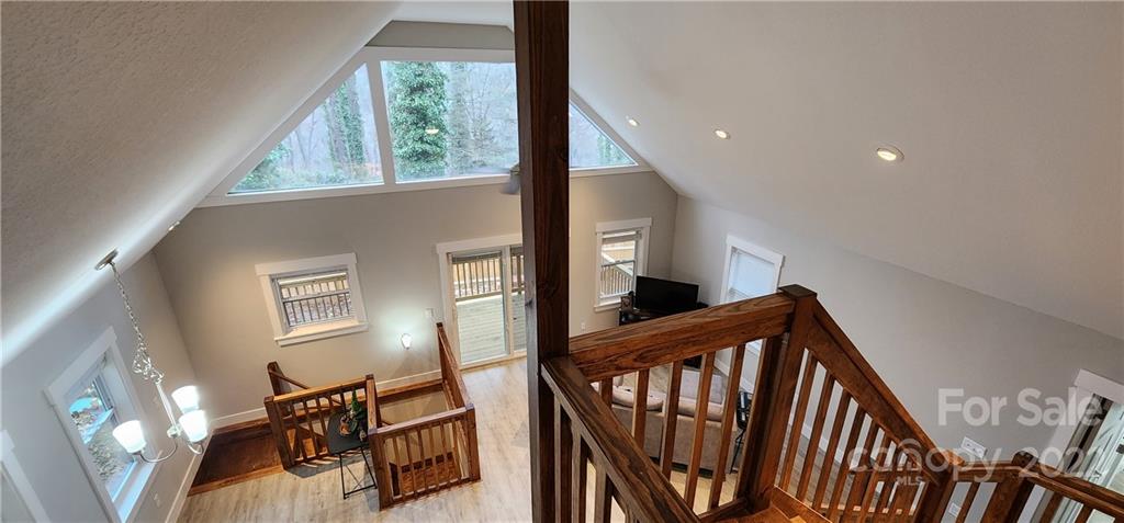 90 Ash Drive Maggie Valley, NC 28751 - Photo 14 of 27 a view of an entryway wooden floor and stairs