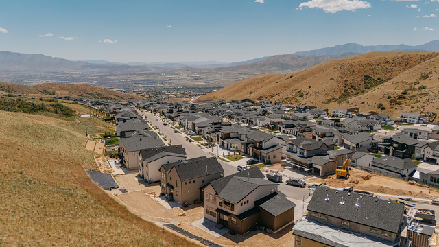 5902 Canyon Rim Road, Unit 620 Lehi, UT 84048 - Photo 78 of 78 Expansive residential development featuring contemporary homes with dark shingled roofs and light-colored siding