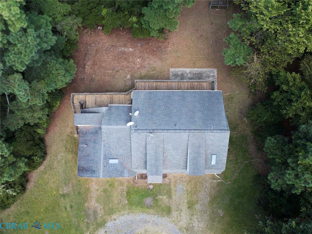 423 Kings Landing Road Onemo, VA 23130 - Photo 25 of 63 an aerial view of a house with a yard and trees all around