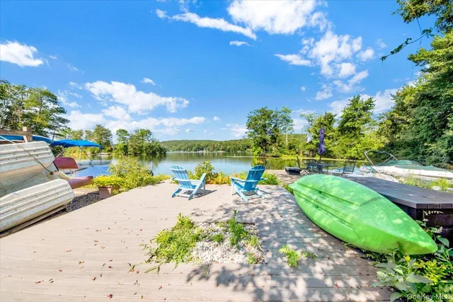 a view of a lake with outdoor space