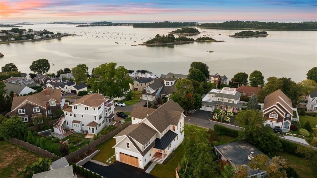 a view of a lake with a mountain in the background