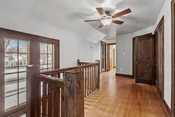 a view of a street with a building