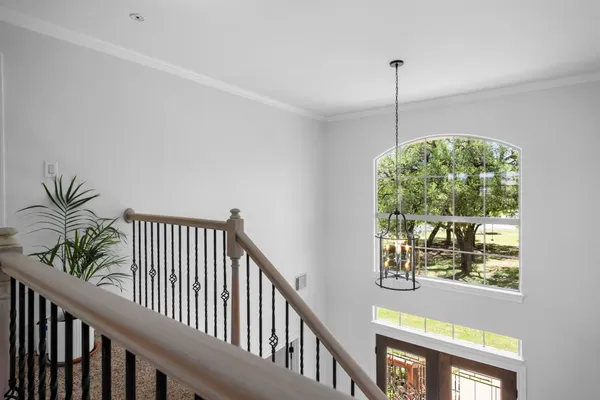 a view of entryway with wooden floor