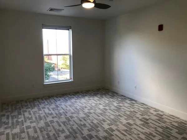 an empty room with a window
