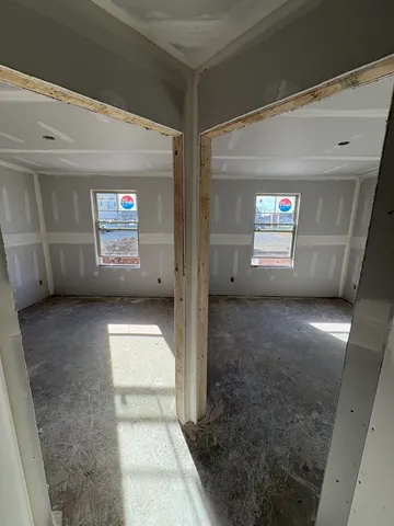 a view of a hallway with window