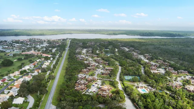 a childrens park with lots of swings and slides