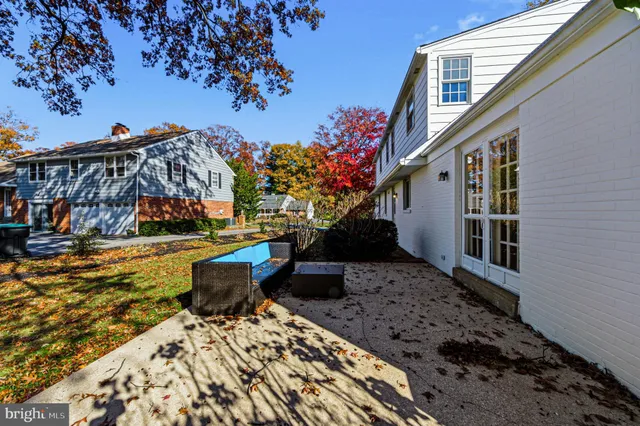 a view of a porch with a potted plant