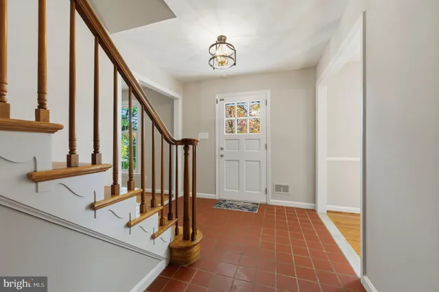 a view of an entryway with staircase